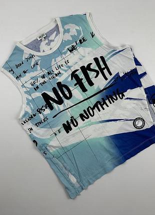 Жіноча бавовняна майка kenzo x blue marine foundation blue jersey tank розмір l