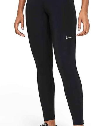 Черные леггинсы nike pro с широким эластичным поясом, леггинсы nike, лосины nike, спортивные лосины nike, леггинсы для спорта, леггинсы для фитнеса