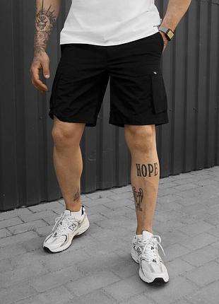 Мужские шорты staff cargo fot black из прочной ткани