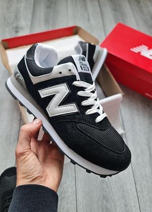Мужские кроссовки new balance 574 black/white