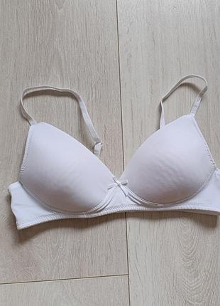 Белый бюстгальтер базовый бюст гладкий лиф без косточек m&amp;s 32a 70a