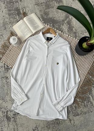 Чоловіча біла сорочка lyle & scott, стиль оксфорд, стан 5/5