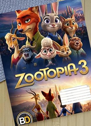 Тетрадь зоотрополис zootopia в клетку 18 листов (29903)