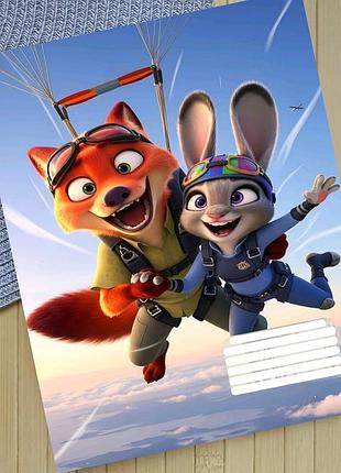 Зошит зоотрополіс zootopia в клітинку 18 аркушів (29902)