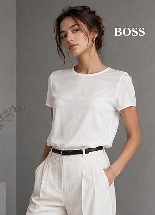Оригинальная белая базовая блуза boss m