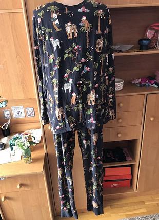 Пижама, комплект, костюм, 100% коттон, 2xl. m&s