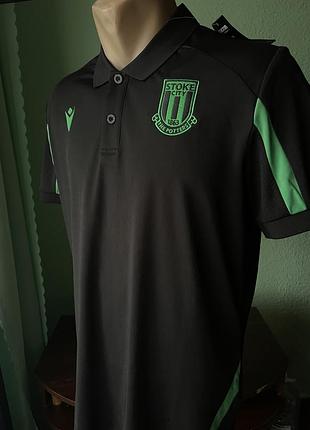 Stoke city • чорна поло macron • розмір m