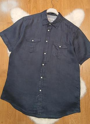 Мужская рубашка лен бренд cotton &amp; silk