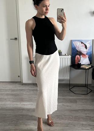 Льняная юбка макси h&m