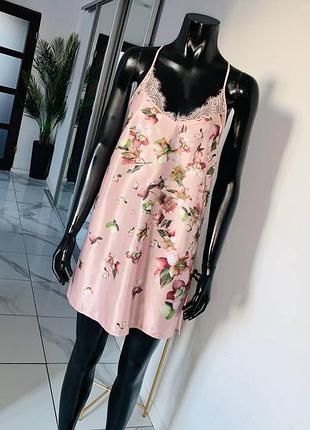 Шелковистая ночная сорочка b by ted baker, размер uk 8 (s)