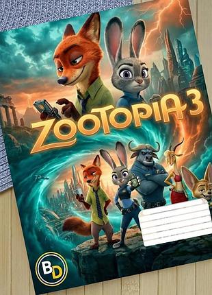 Зошит зоотрополіс zootopia в клітинку 18 аркушів (29899)