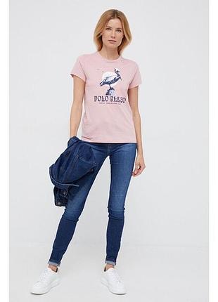 Жіноча бавовняна футболка polo ralph lauren з джерсі з логотипом pelican