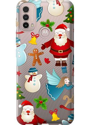 Чохол силіконовий на телефон motorola e40 новорічний 1 "4614u-2660-58250"