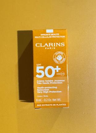 Clarins youth-protecting sunscreen spf 50 – сонцезахисний крем від зморщок унісекс (пробник)