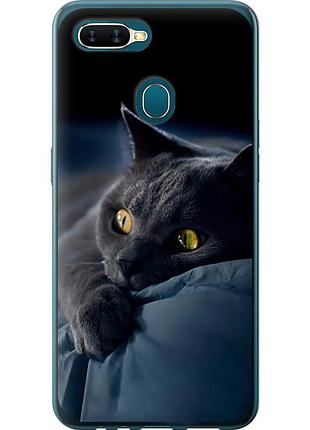 Чехол силиконовый на телефон oppo a12 дымчатый кот "825u-2557-58250"