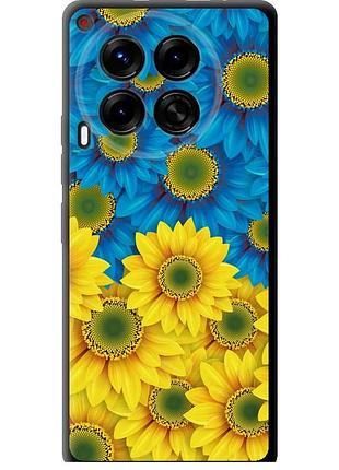 Чохол tpu патріотичний на телефон tecno camon 30 4g жовто-блакитні квіти "1048b-3712-58250"