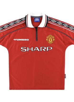Вінтажна колекційна футболка manchester united 1998 1999 home shirt umbro vintage soccer jersey football