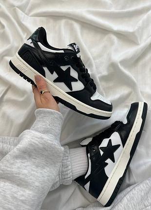 Кросівки bape sta sk8 leather black white