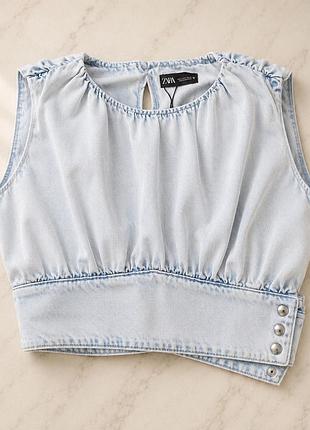 Джинсовий стильний топ zara