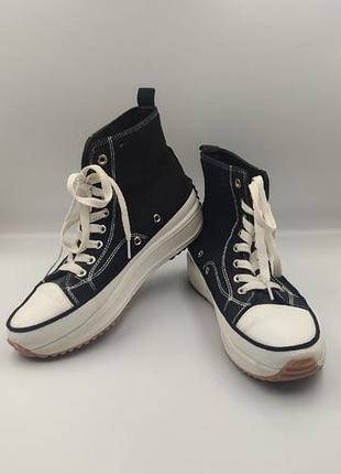 👟 canvas high-top platform sneakers (style converse run star hike) - трендовые высокие кеды на платформе 40 размер