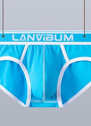 Бавовняні чоловічі труси бріфи lanvibum блакитного кольору