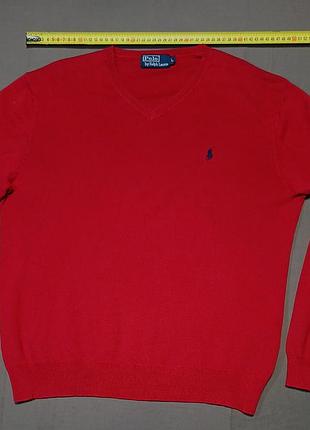 Плечи 48 см polo ralph lauren красный свитер size l   
100% cotton