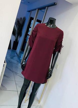 Бордовое платье allsaints evie dress (размер m / uk 10-12)