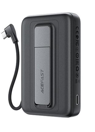 Універсальна мобільна батарея power bank acefast m24 pd22.5w magnetic wireless charging, with cable type-c, 10000mah чорний