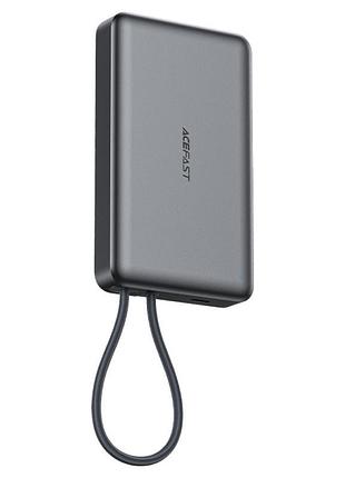 Універсальна мобільна батарея power bank acefast m18 pd20w magnetic wireless charging, with cable type-c, 10000mah чорний