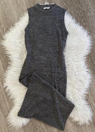 Сукня рубчик по фигуре миди стиль zara
