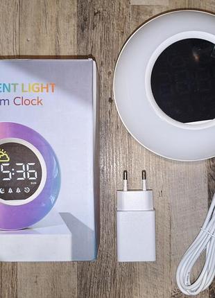 Детский умный будильник-ночник белый шум ambient light em5