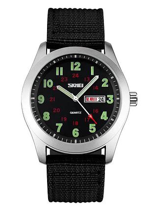 Чоловічий наручний класичний годинник skmei 9112 (чорний)