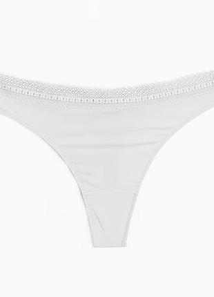 Трусики-стринги из микрофибры с кружевом для женщины h&m 1155843-002 xs серый