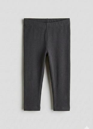Лосини бавовняні трикотажні для дівчинки h&m 1173748-013 086 см (12-18 months) графітовий