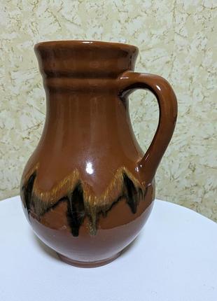 Великий глечик майоліка васильків, вінтажний, 2,5 л
