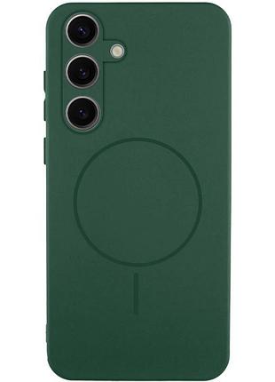 Чохол silicone cover lakshmi full camera (aa) with magnetic fit для samsung galaxy s24 зелений / dark green