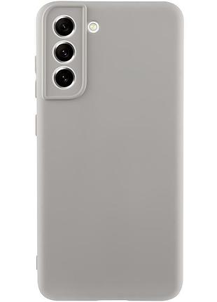Чехол tpu getman liquid silk full camera для samsung galaxy s21 серый / lavender