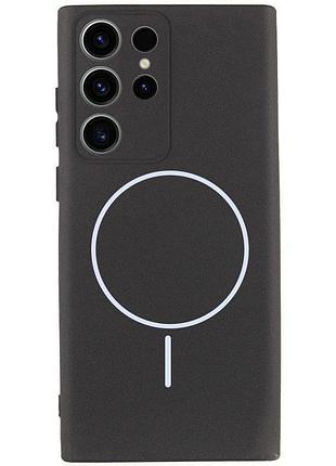 Чохол silicone cover lakshmi full camera (aa) with magnetic fit для samsung galaxy s23 ultra чорний / black