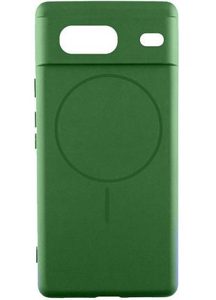 Чехол silicone cover lakshmi full camera (aa) with magnetic fit для google pixel 7 зеленый / dark green