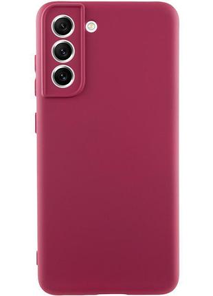 Чехол tpu getman liquid silk full camera для samsung galaxy s21 бордовый / marsala
