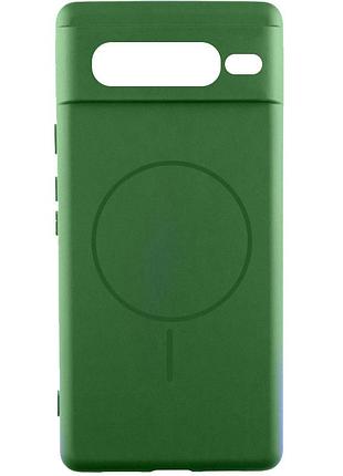 Чехол silicone cover lakshmi full camera (aa) with magnetic fit для google pixel 7 pro зеленый / dark green