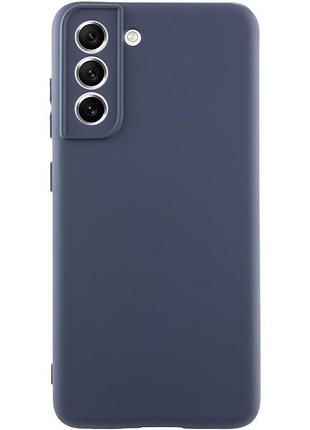 Чехол tpu getman liquid silk full camera для samsung galaxy s21 синий / midnight blue