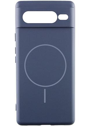 Чехол silicone cover lakshmi full camera (aa) with magnetic fit для google pixel 7 pro темно-синий / midnight blue