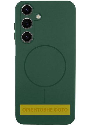 Чохол silicone cover lakshmi full camera (aa) with magnetic fit для samsung galaxy a07 зелений / dark green