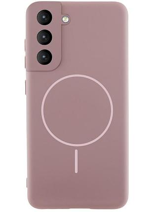Чохол silicone cover lakshmi full camera (aa) with magnetic fit для samsung galaxy s21 fe рожевий / pink sand