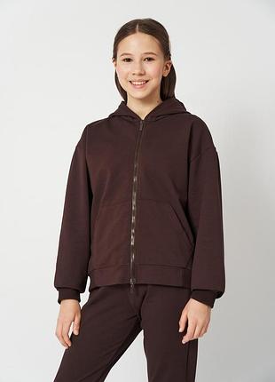 Кофта для девочек мальта 26/д597-13 . коричневый 128