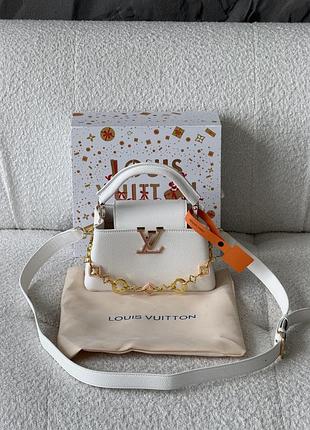 Сумка louis vuitton capucines east-west mini premium білий є