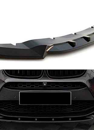 Передняя лип-накладка dpt v-2 (для x6m f86, черный глянец) для bmw x6 f16 2014-2019 гг
