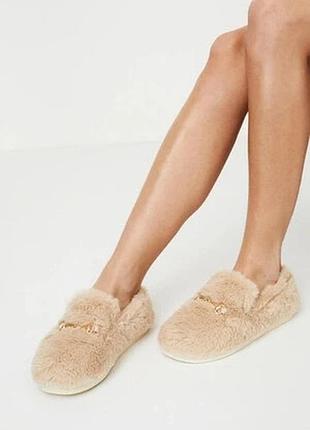 Теплые домашние тапочки с мягким искусственным мехом aruelle serene slippers