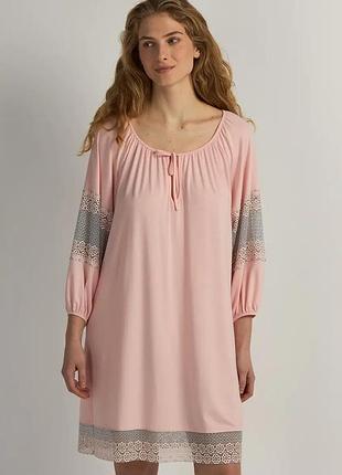 Нічна сорочка ellen katherine ldm 108/10/01 жіноча з довгим рукавом та мереживом 2xl